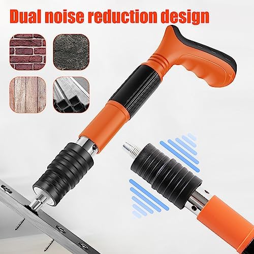 Txkrhwa Manual Mini Steel Nailer Tool, Mini Nailer Tool, Manual Wall Nail Fastening Tool, Low Noise Air Nailer Machine Adjustable Cement Wall Nailer Hand Tool Reusable for Woodworking Decoration - Image 7