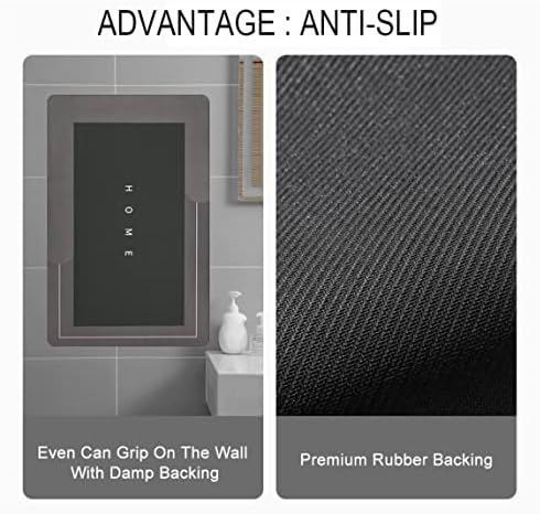 Viycuho Stone Bath Mat, Diatomaceous Earth Shower Mat,Kitchen mats, Non-Slip Super Absorbent Quick Drying Bathroom Floor Mat, Natural, Easy to Clean (24 * 16in, Dark Grey) - Image 5