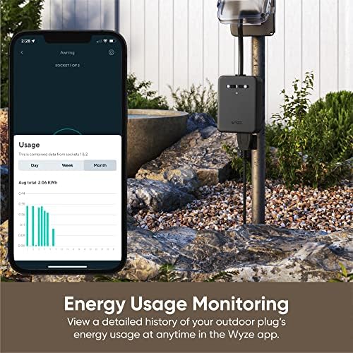 Wyze Plug Outdoor, Dual Outlets Energy Monitoring, IP64, 2.4GHz WiFi Smart Plug, Works with Alexa, Google Assistant, IFTTT, No Hub Required, Black – A Certified for Humans Device - Image 3