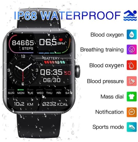 2023 New Blood Glucose Monitoring Smartwatch - FitnessTracking with Blood Pressure F57L Blood Oxygen Tracking - HeartRate Monitorl Calorie Step Counter Non-invasive BloodGlucose Test Smart Watch - Image 2