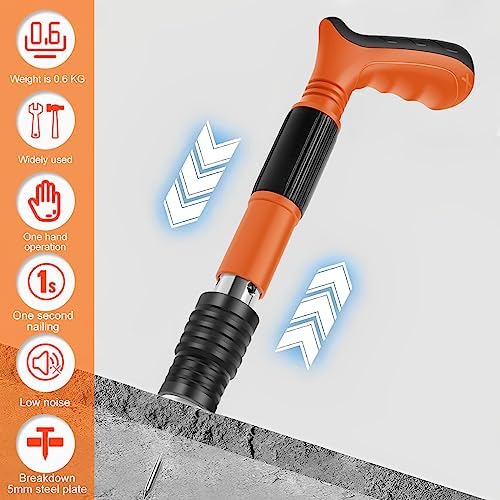 Txkrhwa Manual Mini Steel Nailer Tool, Mini Nailer Tool, Manual Wall Nail Fastening Tool, Low Noise Air Nailer Machine Adjustable Cement Wall Nailer Hand Tool Reusable for Woodworking Decoration - Image 6