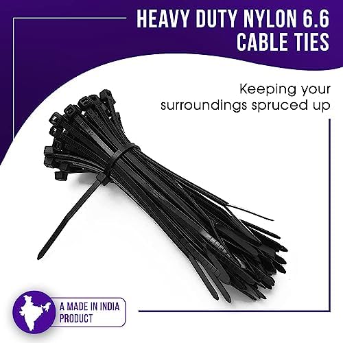JiGO Cable Zip Ties 18 inch Cable Ties 100 Pcs For Cable Management Premium Nylon Large Zip-tie Cord Management Indoor Home Office Garden Workshop Wire Ties Outdoor Self-Locking Heavy Duty (Black 18") - Image 6