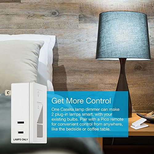 Lutron Caseta Single-Pole/3-Way Smart Lighting Lamp Dimmer and Remote Kit | P-PKG1P-WH | White - Image 5