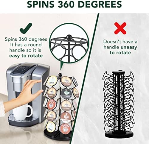 Nifty K Cup Holder – Compatible with K-Cups, Coffee Pod Carousel | 35 K Cup Holder, Spins 360-Degrees, Lazy Susan Platform, Modern Black Design, Home or Office Kitchen Counter Organizer - Image 4