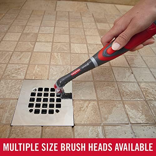 Rubbermaid Reveal Cordless Battery Power Scrubber, Gray/Red, Multi-Purpose Scrub Brush Cleaner for Grout/Tile/Bathroom/Shower/Bathtub, Water Resistant, Lightweight, Ergonomic Grip (1839685) - Image 13