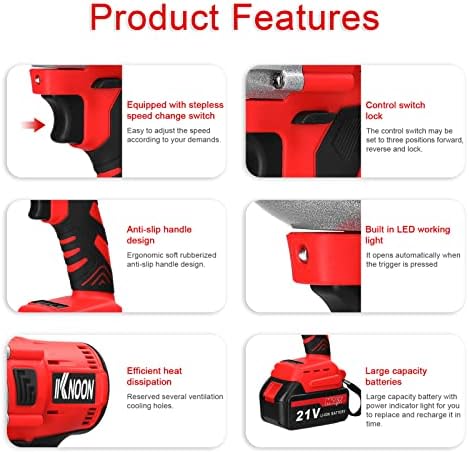Electric drill,ERYUE Household 2in1 21V Electric Drill Electric Wrench Set Rotation Ways Adjustment High Torque Power Tool Practical Installation Device - Image 4