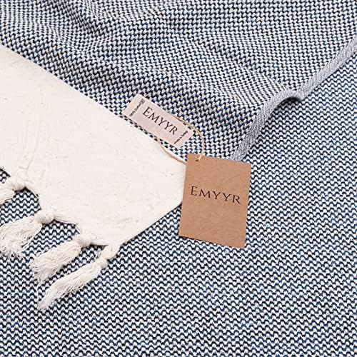 Emyyr Hand Towels for Bathroom - Kitchen - Set of 2 -%100 Cotton - Pre Washed, Quick Dry, Soft, 17x37' - Decorative Hand Towel - Hand Towels for Bathroom Clearance, Bath, Face, Tea Towels 01 (Azure1) - Image 6