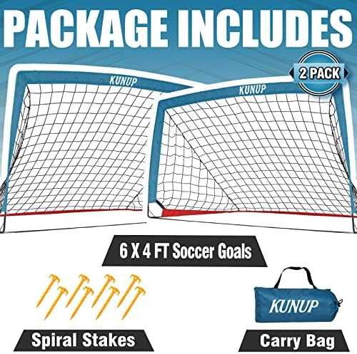 Kunup Kids Soccer Goals for Backyard Set of 2 Portable Soccer Nets for Backyard Folding Soccer Goals Practice Nets with Carrying Bag for Outdoor Indoor - Image 9