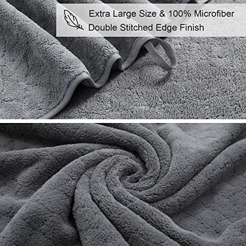 8-Piece Gray Bath Towels Set,2 Oversized Large Bath Towels Sheet,2 Hand Towels and 4 Washcloths - 600 GSM Soft Luxury Towel Set,Highly Absorbent Quick Dry Towel Collection for Bathroom,Hotel and Spa - Image 3