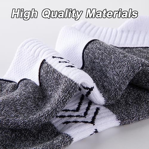 eallco Men’s Ankle Socks Running Athletic Low Cut Sock Cushioned Breathable Anti-Blister Tab Sports Socks For Men 6 Pairs - Image 5
