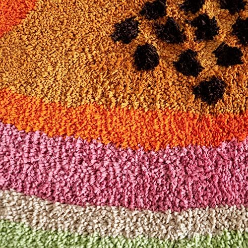 ZSCYD-yingda1992 Passion Fruit Shaped Rug Fruits Bath Mat Area Rug Non-Slip Bathroom Door Mat for Bedroom Bathroom Kitchen Cartoon Area Rug for Bathroom Soft Bathmat Home Decor (47x65cm/18.5x25.6in) - Image 3
