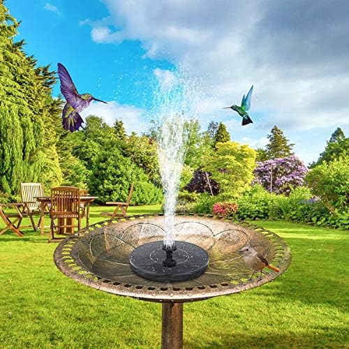 Mademax Solar Bird Bath Fountain Pump, Solar Fountain with 6 Nozzle, Free Standing Floating Solar Powered Water Fountain Pump for Bird Bath, Garden, Pond, Pool, Outdoor - Image 2