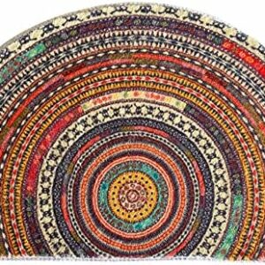 WERGHJ Half Round Door Mat,Semi Circle Bathroom Floor Rug,Mandala Boho Bohemian Non-Slip Welcome Entrance Way Absorbent Bath Mat,Microfiber Tufted Indoor Rug for Kitchen Living Room (Multicolor)…