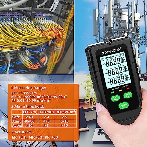 EMF Meter, Rechargeable Digital Electromagnetic Field Radiation Detector Hand-held Digital LCD EMF Detector, Great Tester for Home EMF Inspections, Office, Outdoor and (RD630) - Image 4