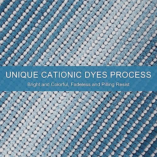 BSICPRO Bathroom Rugs and Mats Sets, 2 Piece Thick Absorbent Chenille Bath Mat Rug Set Non Slip, Soft Shaggy Bath Room Floor Mats for Bathroom, Machine Washable (20" x 47" Plus 16" x 24", Sky Blue) - Image 4