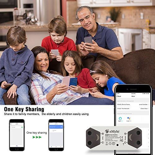 Yasorn WiFi Smart Switch eMylo Wireless Relay Light Switch Tuya Remote Control Module 2.4Ghz WiFi Home Automation Timer Switch Compatible with Alexa Echo Google Home iPhone Android App 4 Pack - Image 6