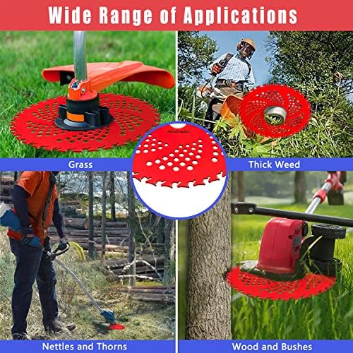 NeJesZoe 9" x 36Teeth Carbide Tip Blades Trimmer Cutter Brush Weed Eater Blade Compatible for Husqvarna, Stihl String Trimmer, Lawnmower (2 Blades&2 Pack Different Blade Adapter Kits) - Image 7