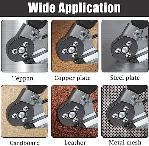 Cokacot Metal Nibbler Drill Attachment - Portable Electric Drill Plate Cutter Robust Metal Nibbler Drill Attachment with Adapters for Cutting Cardboard Iron Copper Aluminum Steel Sheet Hard Materials - Image 2
