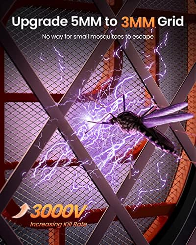 GAIATOP Electric Fly Swatter, 3000V Battery Powered Handheld Fly Zapper, 3-Layer Protection Grid Bug Zapper Racket for Home Bedroom Kitchen Office Backyard Patio Indoor Outdoor - Image 2