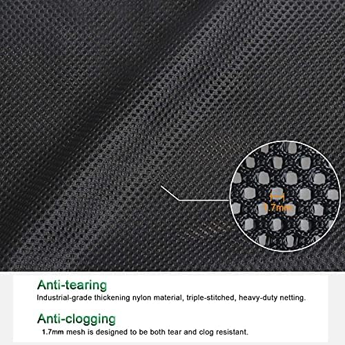 Hecaty 2 Pack 17.7"x 17.7" Pump Barrier Bag, Pond Pump Filter Bag, Black Media Bag Large Pump Mesh Bag for Outdoor Water Ponds Filters (2Pcs-17.7"x 17.7") - Image 2
