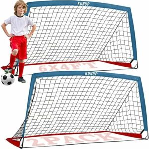 Kunup Kids Soccer Goals for Backyard Set of 2 Portable Soccer Nets for Backyard Folding Soccer Goals Practice Nets with Carrying Bag for Outdoor Indoor