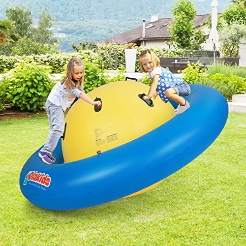 OLAKIDS 8FT Inflatable Dome Rocker Bouncer, Outdoor Kids Giant Roll and Play Seesaw Rocker with 6 Secure Handles, Max Weight 250 LBS, Toddlers Climbing Game Toy Backyard Play Center Equipment - Image 2