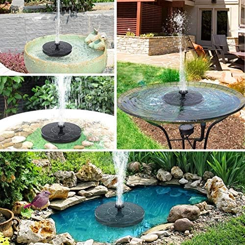 Mademax Solar Bird Bath Fountain Pump, Solar Fountain with 6 Nozzle, Free Standing Floating Solar Powered Water Fountain Pump for Bird Bath, Garden, Pond, Pool, Outdoor - Image 7