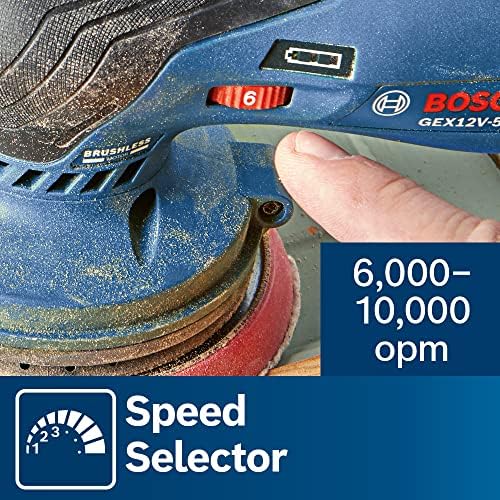 BOSCH GEX12V-5N 12V Max Brushless 5 In. Random Orbit Sander (Bare Tool) - Image 12