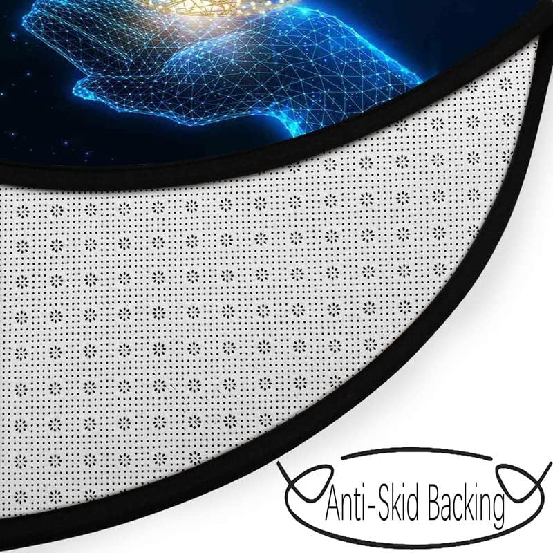 Round Halloween Pumpkin Trick Or Treat Bath Mat Indoor Entrance for Wear Resistant Washable Round Floor Mats Area Rugs for Bedroom Kitchen Bathroom 24x24 Inch - Image 3