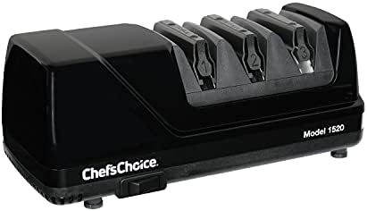 Chef’sChoice 1520 Electric Knife Sharpener for Straight Edge and Serrated Knives, 3-Stage, Black