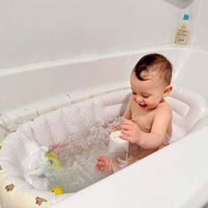 Mink Newborn to Toddler Bath Tub,Inflatable Baby Bathtub with Built-in Air Pump,Portable Travel Shower Basin with Back Support, Deflates and Folds Easily (Bear tub)