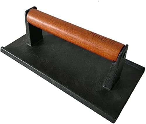 Firsgrill Burger Press 7.08" Round & 8.3‘’X4.3”Rectangle Heavy-Duty Cast Iron Smash Meat Steak With Wood Handle for Blackstone Camp chef Pitboss Weber Treager Griddle Grills (Round & Rectangle) - Image 2