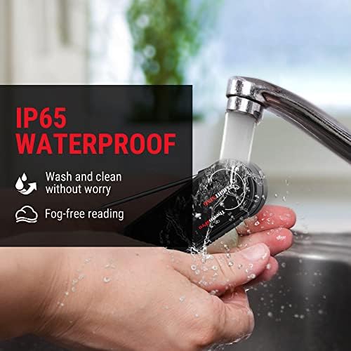 ThermoPro Lightning 1-Second Instant Read Meat Thermometer, Calibratable Kitchen Food Thermometer with Ambidextrous Display, Waterproof Cooking Thermometer for Oil Deep Fry Smoker BBQ Grill - Image 7