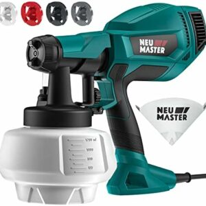 Paint Sprayer, NEU MASTER Electric Spray Paint Gun, 1200ML Container/4 Nozzles/3 Patterns, Easy to Clean HVLP Paint Sprayers for Home Interior and Exterior, House Painting, Furniture, Fence, Ceiling