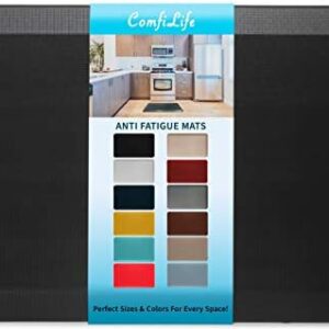 ComfiLife Anti Fatigue Floor Mat – 3/4 Inch Thick Perfect Kitchen Mat, Standing Desk Mat – Comfort at Home, Office, Garage – Durable – Stain Resistant – Non-Slip Bottom (20" x 32", Black)