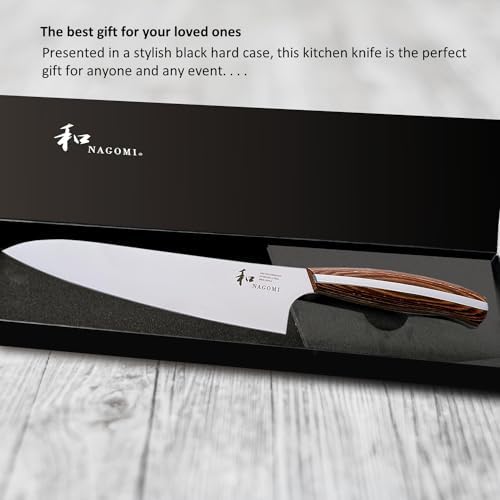 [NAGOMI] 8 inch Chef Knife | 440A Molybdenum Steel Ultra Sharp Professional Japanese Kitchen Cooking Knife with Ergonomic Handle for Thick Meat and Fish | Stylish Gift Box - Image 7