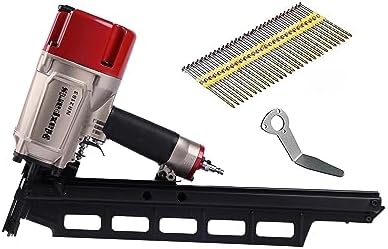 Maxparts NR2183 Framing Nailer Plastic Collated Full-Head Nails with Steel Magazine Pneumatic Tools for Housing Constructions