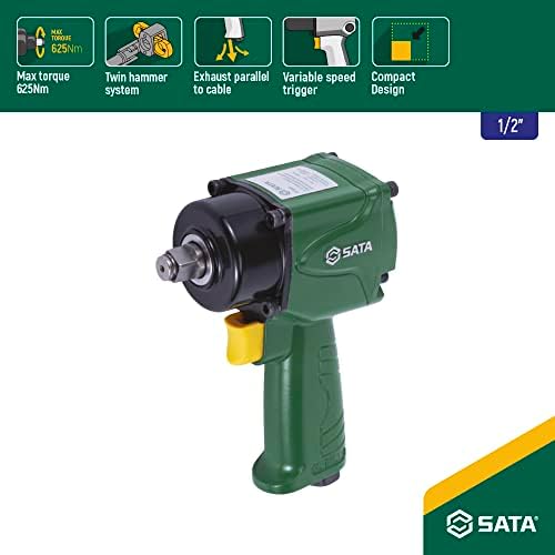 SATA 1/2" Compact Air Impact Wrench 625Nm-ST01111 - Image 2