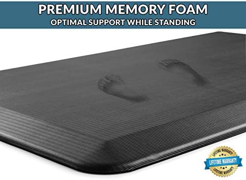 ComfiLife Anti Fatigue Floor Mat – 3/4 Inch Thick Perfect Kitchen Mat, Standing Desk Mat – Comfort at Home, Office, Garage – Durable – Stain Resistant – Non-Slip Bottom (20" x 32", Black) - Image 2