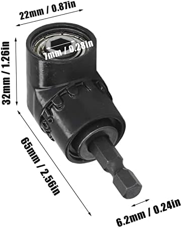 90 Degree Drill Adapter, Right Angle Drill, Multifunction Right Angle Driver Angle Extension Power Screwdriver Drill with 1/4in Hex Shank Accessory for Household Workplace Industry - Image 5