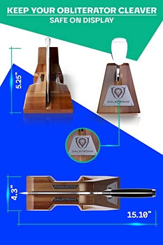 Dalstrong Obliterator Meat Cleaver - 9 inch - Gladiator Series R - Wood Stand and Sheath - Razor Sharp Massive Heavy Duty - 3lbs 6mm Thickness - 7CR17MOV Steel Kitchen - G10 Handle - Image 6