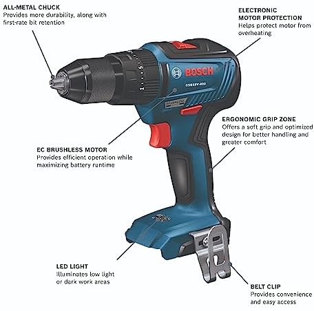BOSCH GXL18V-240B22 18V 2-Tool Combo Kit with 1/2 In. Hammer Drill/Driver, Two-In-One 1/4 In. and 1/2 In. Bit/Socket Impact Driver/Wrench and (2) 2 Ah Standard Power Batteries - Image 2