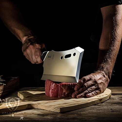 Dalstrong Obliterator Meat Cleaver - 9 inch - Gladiator Series R - Wood Stand and Sheath - Razor Sharp Massive Heavy Duty - 3lbs 6mm Thickness - 7CR17MOV Steel Kitchen - G10 Handle - Image 8