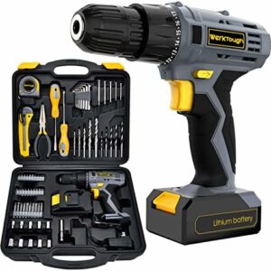 Uniteco 77PCS 18/20V Cordless Drill Screwdriver Tool Set Home Repair Set Combo Kit Tool Kit
