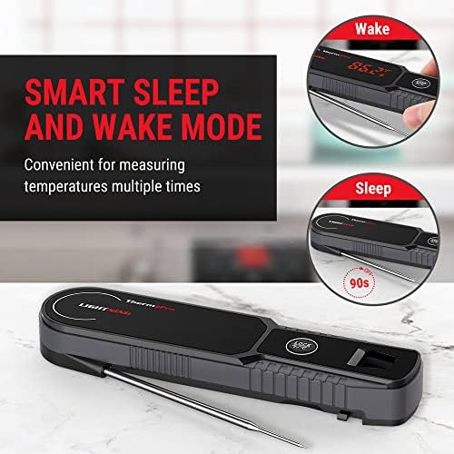 ThermoPro Lightning 1-Second Instant Read Meat Thermometer, Calibratable Kitchen Food Thermometer with Ambidextrous Display, Waterproof Cooking Thermometer for Oil Deep Fry Smoker BBQ Grill - Image 6