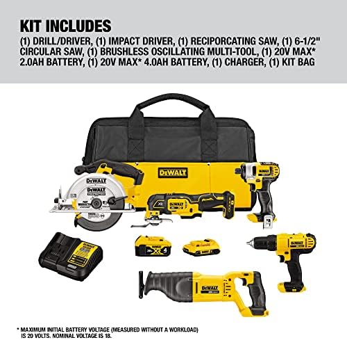 DEWALT 20V MAX Power Tool Combo Kit, 4-Tool Cordless Power Tool Set with Battery and Charger (DCK551D1M1) - Image 7