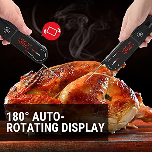 ThermoPro Lightning 1-Second Instant Read Meat Thermometer, Calibratable Kitchen Food Thermometer with Ambidextrous Display, Waterproof Cooking Thermometer for Oil Deep Fry Smoker BBQ Grill - Image 5