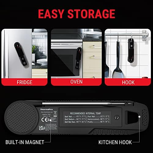 ThermoPro Lightning 1-Second Instant Read Meat Thermometer, Calibratable Kitchen Food Thermometer with Ambidextrous Display, Waterproof Cooking Thermometer for Oil Deep Fry Smoker BBQ Grill - Image 9