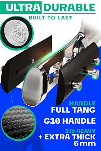 Dalstrong Obliterator Meat Cleaver - 9 inch - Gladiator Series R - Wood Stand and Sheath - Razor Sharp Massive Heavy Duty - 3lbs 6mm Thickness - 7CR17MOV Steel Kitchen - G10 Handle - Image 3