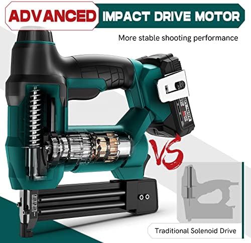 Cordless Nail Gun Battery Powered, NEU MASTER Battery Brad Nailer/Staple Gun NTC0023, 20V Max. 2.0Ah Battery and Charger Included for Upholstery, Woodworking and Carpentry - Image 3